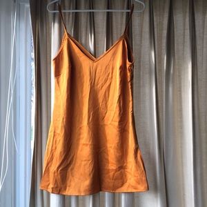 Nasty Gal Orange Satin Naturally Cami Mini Dress